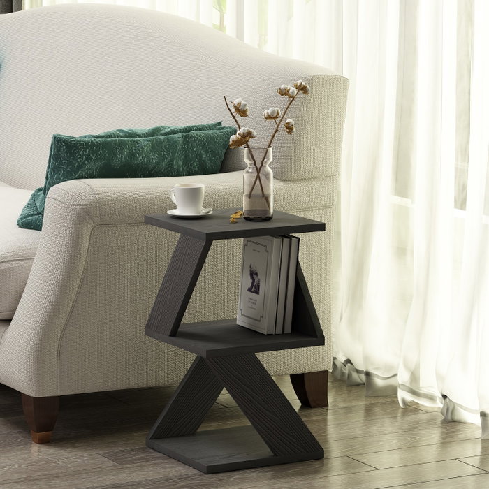 Hanah Home Mesa Lateral Madera Negra 29.6x54.2x29.6 cm